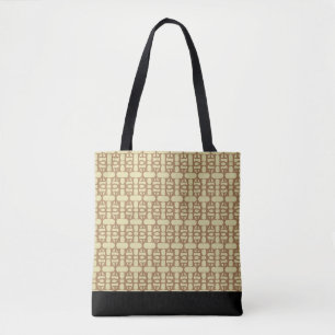 Elegant Black, Sand & Brown Pattern Tote Bag