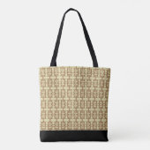 Elegant Black, Sand & Brown Pattern Tote Bag (Achterkant)
