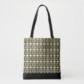 Elegant Black & Sand Pattern Tote Bag (Voorkant)