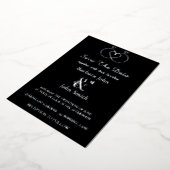 Elegant Black Save The Date Foil Invitation Folie Uitnodiging (Gedraaid)