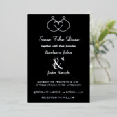 Elegant Black Save The Date Foil Invitation Folie Uitnodiging (Staand Voorkant)