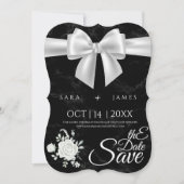 Elegant Black Save the Date Kaart (Voorkant)