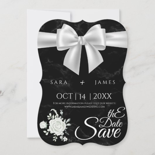 Elegant Black Save the Date Kaart (Voorkant)