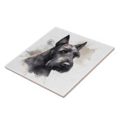 Elegant Black Scottish Terrier Dog Pet Tegeltje (Zijkant)