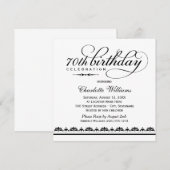 Elegant Black Script 70th Birthday Celebration Kaart (Voorkant / Achterkant)