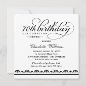 Elegant Black Script 70th Birthday Celebration Kaart (Voorkant)