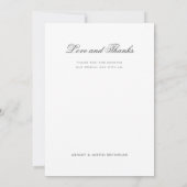 Elegant Black Script Aangepaste Volledige Foto Bru Bedankkaart (Achterkant)