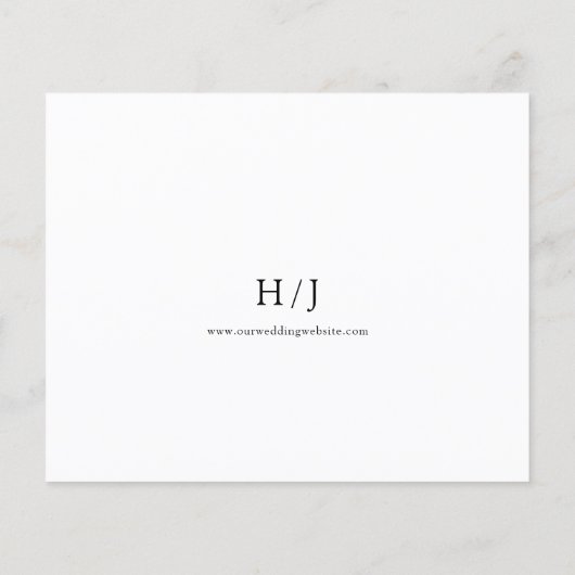 Elegant Black Script Budget Weduwen Uitnodiging (Achterkant)