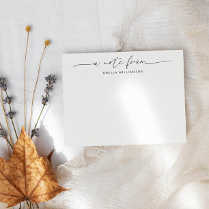 Elegant Black Script Calligraphy Persoonlijke naam Notitiekaartje