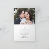 Elegant Black Script Calligraphy Photo Wedding Bedankkaart (Binnen)