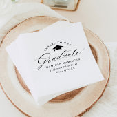 Elegant Black Script Cheers naar de Afstuderen Servet