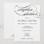 Elegant Black Script Couples Shower Invitation Kaart (Voorkant / Achterkant)