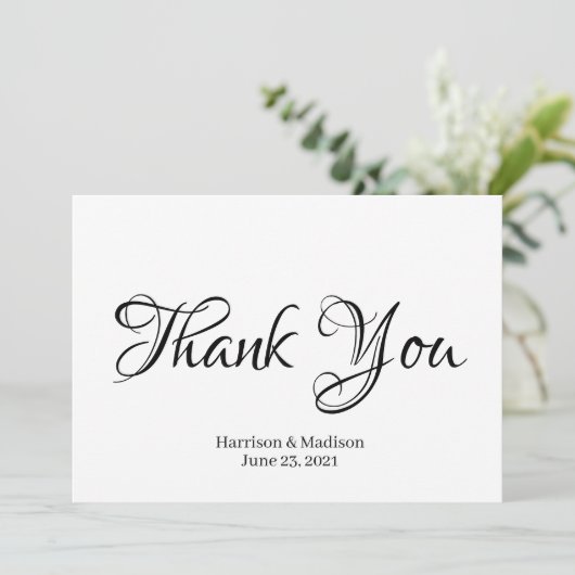 Elegant Black Script Custom Weddenschap Hartelijk  (Staand voorkant)