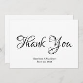 Elegant Black Script Custom Weddenschap Hartelijk (Voorkant / Achterkant)