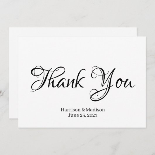 Elegant Black Script Custom Weddenschap Hartelijk (Voorkant / Achterkant)