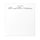 Elegant Black Script Future Mr Mrs Name Couple Notitieblok (Voorkant)