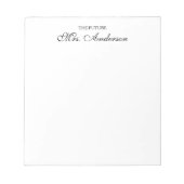 Elegant Black Script Future Mrs Bride Wedding Notitieblok (Voorkant)