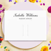 Elegant Black Script Hair Clip Display Kaart