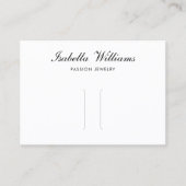 Elegant Black Script Hair Clip Display Kaart Visitekaartje (Voorkant)