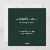 Elegant Black Script Magnolia Eucalyptus Greenery Feestdagenkaart (Achterkant)