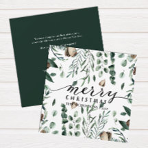 Elegant Black Script Magnolia Eucalyptus Greenery