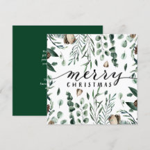 Elegant Black Script Magnolia Eucalyptus Greenery