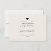 Elegant Black Script Minimalist Photo Afstuderen Bedankkaart (Achterkant)