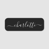 Elegant Black Script Modern Name Persoonlijk Naamplaatje (Voorkant)
