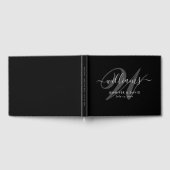 Elegant Black Script Monogram Weddenschap Boek (Volledig)