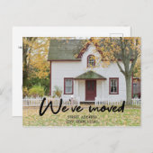 Elegant Black Script New House Warming Photo Aankondigingskaart (Voorkant / Achterkant)