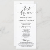 Elegant Black Script, Ons Wedding Ceremonieprogram Programmakaart (Voorkant / Achterkant)