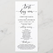 Elegant Black Script, Ons Wedding Ceremonieprogram Programmakaart (Voorkant)