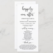 Elegant Black Script, Ons Wedding Ceremonieprogram Programmakaart (Voorkant / Achterkant)