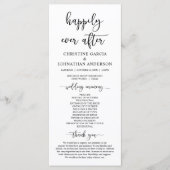 Elegant Black Script, Ons Wedding Ceremonieprogram Programmakaart (Voorkant)