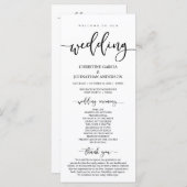 Elegant Black Script, onze huwelijksceremonie Programmakaart (Voorkant / Achterkant)