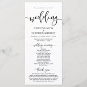 Elegant Black Script, onze huwelijksceremonie Programmakaart (Voorkant)