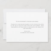 Elegant Black Script Overlay Weddenfoto Bedankkaart (Achterkant)