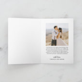 Elegant Black Script Personalized Weddenfoto Bedankkaart (Binnen)