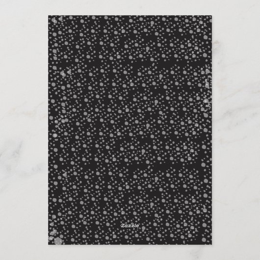 Elegant Black Script Silver Birthday Invitation Kaart (Achterkant)