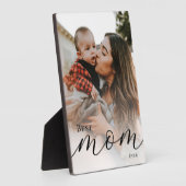 Elegant Black Script Simple Best Mom Ever Photo Fotoplaat (Zijkant)