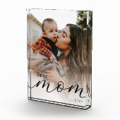 Elegant Black Script Simple Custom Best Mom Ever Fotoblokken (Rechts)