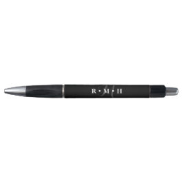 Elegant Black Script Specialized Monogram Initiaal Pen