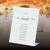 Elegant Black Script Table Number (Zitdiagram) Reclamebord Met Voetstuk
