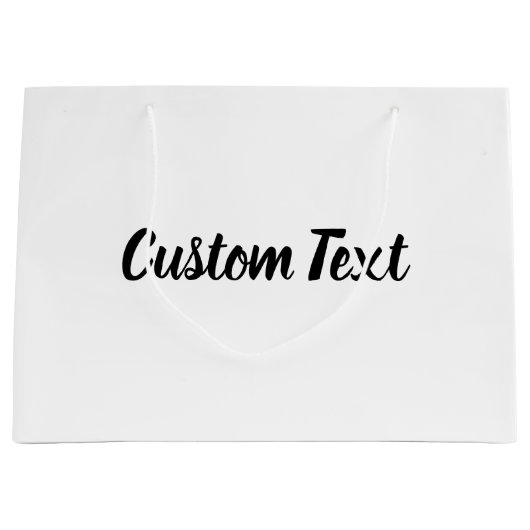 Elegant Black Script Text Sjabloon White Groot Cadeauzakje (Voorkant)