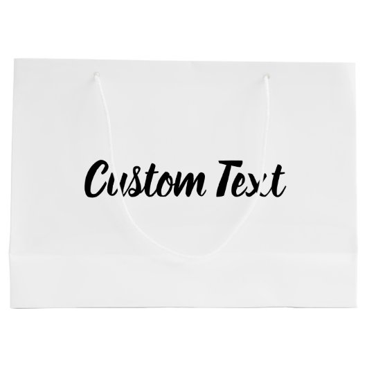 Elegant Black Script Text Sjabloon White Groot Cadeauzakje (Achterkant)