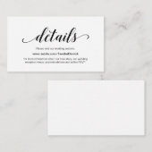 Elegant Black Script, Weddenschap Website - Gegeve Informatiekaartje (Voorkant / Achterkant)