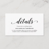 Elegant Black Script, Weddenschap Website - Gegeve Informatiekaartje (Voorkant)