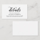 Elegant Black Script, Weddenschap Website - Gegeve Informatiekaartje (Voorkant / Achterkant)