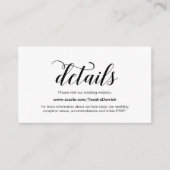 Elegant Black Script, Weddenschap Website - Gegeve Informatiekaartje (Voorkant)