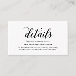 Elegant Black Script, Weddenschap Website - Gegeve Informatiekaartje